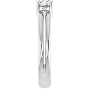 18K White Gold 4x4 mm Cushion Ring Mounting – image 7