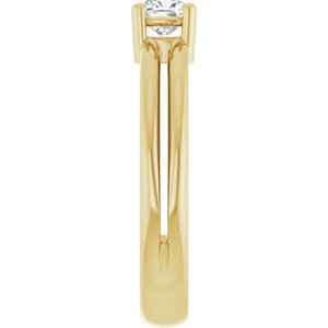 10K Yellow Gold 4x4 mm Cushion Ring Mounting – image 7