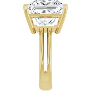 18K Yellow Gold 12x12 mm Square Ring Mounting – image 7