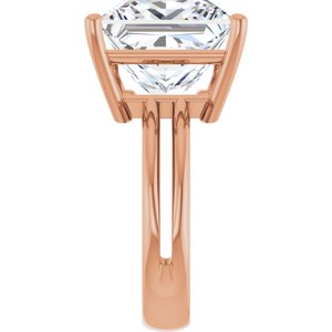 18K Rose Gold 12x12 mm Square Ring Mounting – image 7