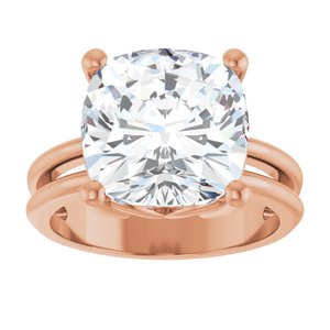 14K Rose Gold 11x11 mm Cushion Ring Mounting – image 5