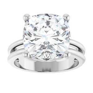 Sterling Silver 11x11 mm Cushion Ring Mounting – image 5