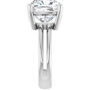 10K White Gold 11x11 mm Cushion Ring Mounting – image 7