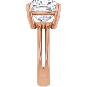 10K Rose Gold 11x11 mm Cushion Ring Mounting – image 7
