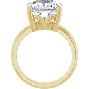 10K Yellow Gold 11x11 mm Cushion Ring Mounting – image 3