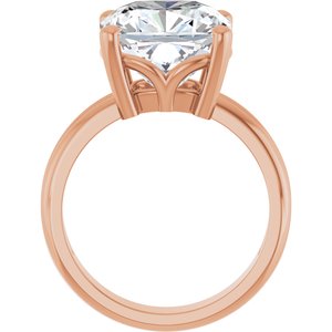 14K Rose Gold 11x11 mm Cushion Ring Mounting – image 3
