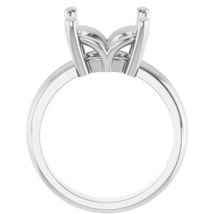 14K White Gold 11x11 mm Cushion Ring Mounting – image 4