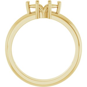 18K Yellow Gold 8x4 mm Marquise Ring Mounting – image 4