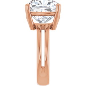 18K Rose Gold 12x12 mm Cushion Ring Mounting – image 7