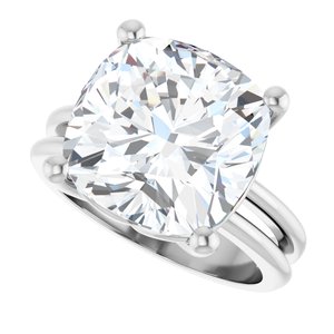 10K White Gold 12x12 mm Cushion Ring Mounting – image 8