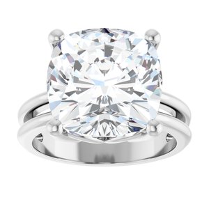 18K White Gold 12x12 mm Cushion Ring Mounting – image 5