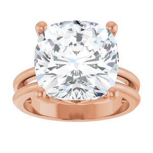 10K Rose Gold 12x12 mm Cushion Ring Mounting – image 5