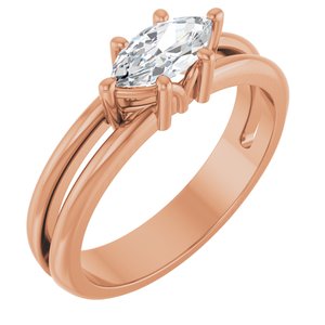 18K Rose Gold 8x4 mm Marquise Ring Mounting