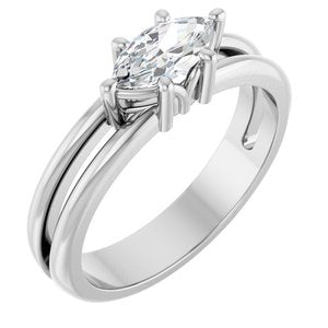 Platinum 8x4 mm Marquise Ring Mounting