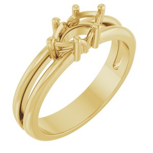 18K Yellow Gold 8x4 mm Marquise Ring Mounting – image 2