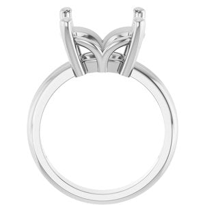 10K White Gold 12x12 mm Cushion Ring Mounting – image 4