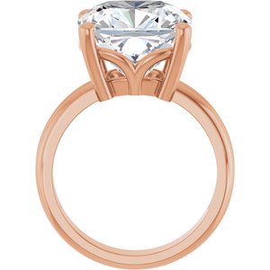 10K Rose Gold 12x12 mm Cushion Ring Mounting – image 3