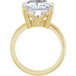 18K Yellow Gold 12x12 mm Cushion Ring Mounting – image 3
