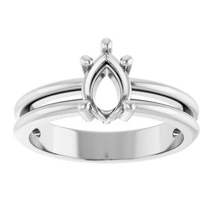 Sterling Silver 7x5 mm Pear Ring Mounting – image 6