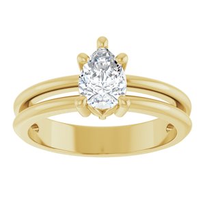 10K Yellow Gold 7x5 mm Pear Ring Mounting – image 5