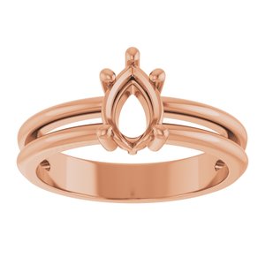 18K Rose Gold 7x5 mm Pear Ring Mounting – image 6