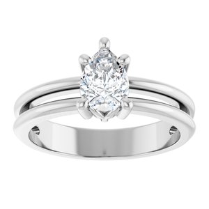 18K White Gold 7x5 mm Pear Ring Mounting – image 5