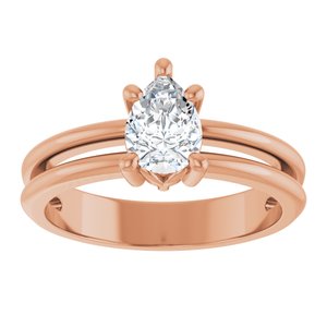 10K Rose Gold 7x5 mm Pear Ring Mounting – image 5