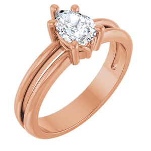 18K Rose Gold 7x5 mm Pear Ring Mounting