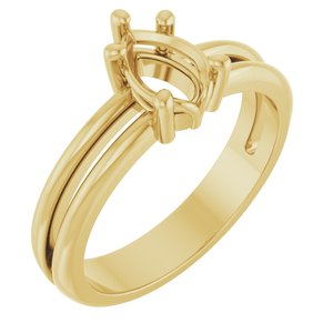 14K Yellow Gold 7x5 mm Pear Ring Mounting – image 2