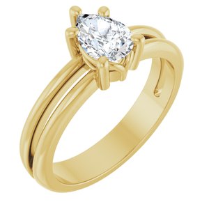 14K Yellow Gold 7x5 mm Pear Ring Mounting