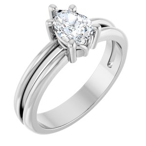 Platinum 7x5 mm Pear Ring Mounting
