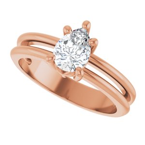 14K Rose Gold 7x5 mm Pear Ring Mounting – image 8