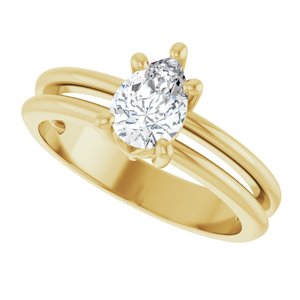 10K Yellow Gold 7x5 mm Pear Ring Mounting – image 8