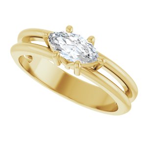 10K Yellow Gold 8x4 mm Marquise Ring Mounting – image 8