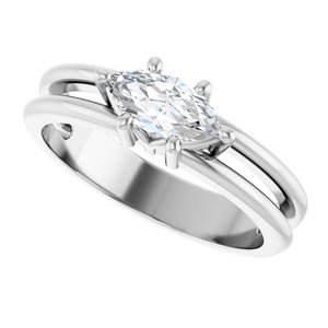 10K White Gold 8x4 mm Marquise Ring Mounting – image 8