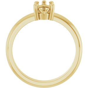 10K Yellow Gold 7x5 mm Pear Ring Mounting – image 4