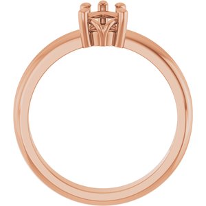 14K Rose Gold 7x5 mm Pear Ring Mounting – image 4