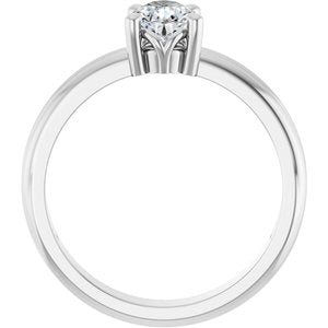 18K White Gold 7x5 mm Pear Ring Mounting – image 3