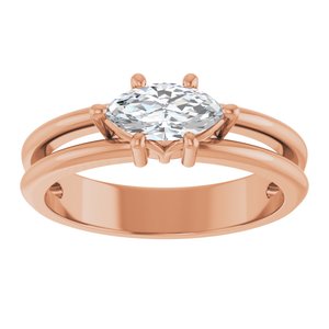14K Rose Gold 8x4 mm Marquise Ring Mounting – image 5