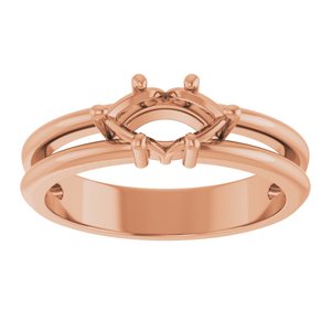 10K Rose Gold 8x4 mm Marquise Ring Mounting – image 6