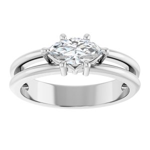 10K White Gold 8x4 mm Marquise Ring Mounting – image 5