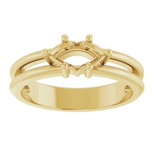 14K Yellow Gold 8x4 mm Marquise Ring Mounting – image 6
