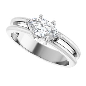 Sterling Silver 8x4.5 mm Marquise Ring Mounting – image 8