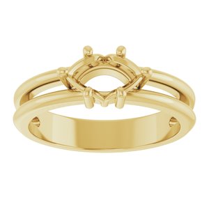 14K Yellow Gold 8x4.5 mm Marquise Ring Mounting – image 6