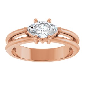 14K Rose Gold 8x4.5 mm Marquise Ring Mounting – image 5