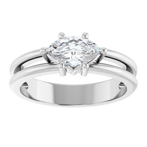 Sterling Silver 8x4.5 mm Marquise Ring Mounting – image 5