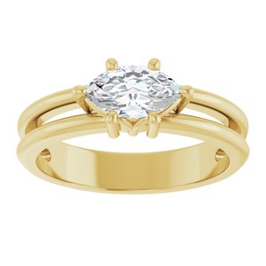 18K Yellow Gold 8x4.5 mm Marquise Ring Mounting – image 5