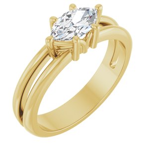 10K Yellow Gold 8x4.5 mm Marquise Ring Mounting