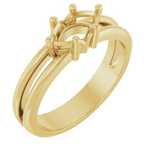 18K Yellow Gold 8x4.5 mm Marquise Ring Mounting – image 2