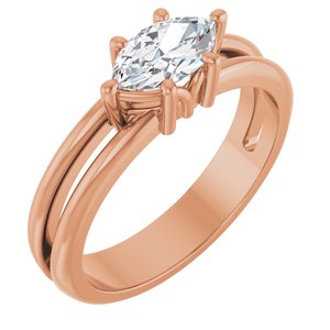 14K Rose Gold 8x4.5 mm Marquise Ring Mounting